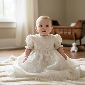 Vintage baptism outfit silk